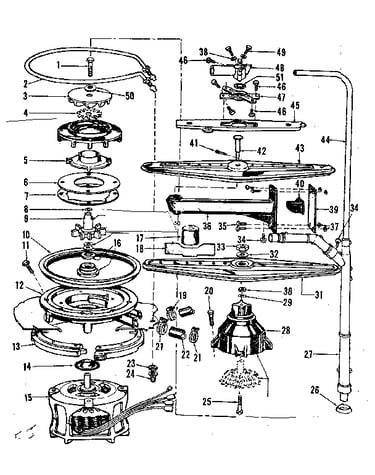 Motor, heater, and spray arm details