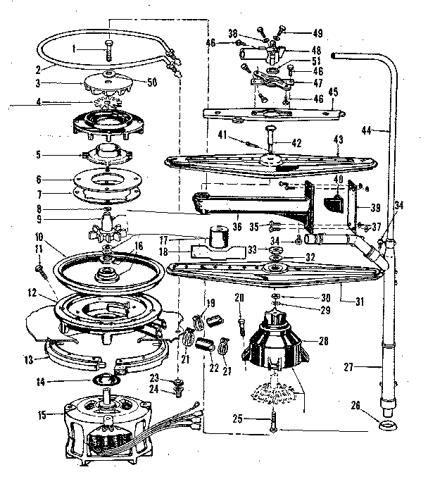 Motor, heater, and spray arm details