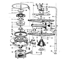 Kenmore 587700710 motor, heater, and spray arm details diagram