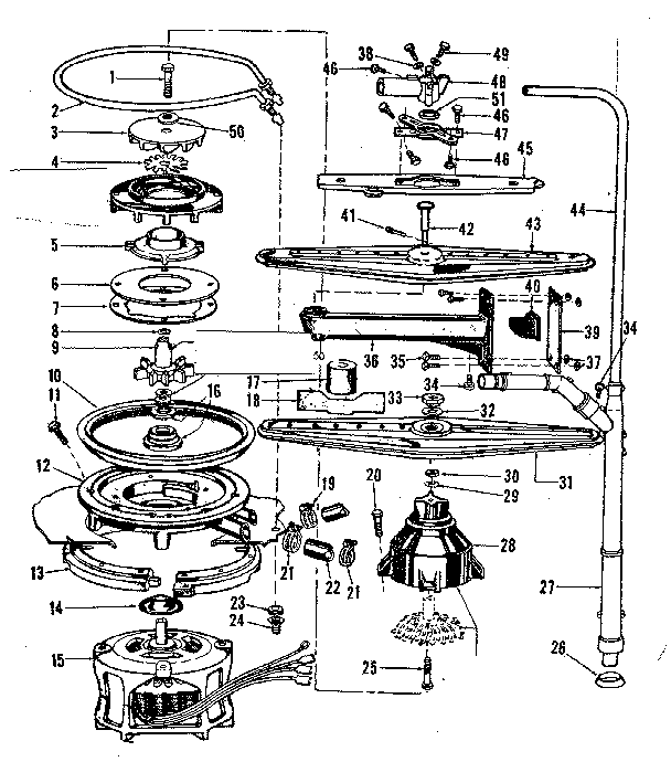 Motor, heater, and spray arm details