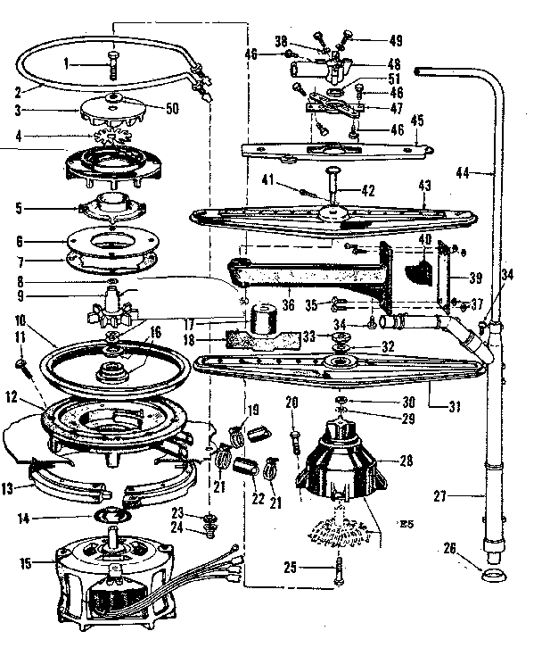 Motor, heater, and spray arm details
