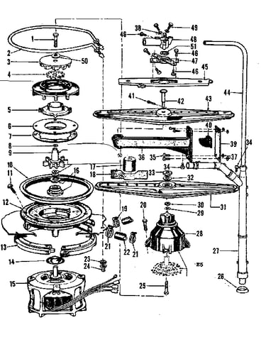 Motor, heater, and spray arm details