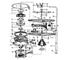Kenmore 587700714 motor, heater, and spray arm details diagram