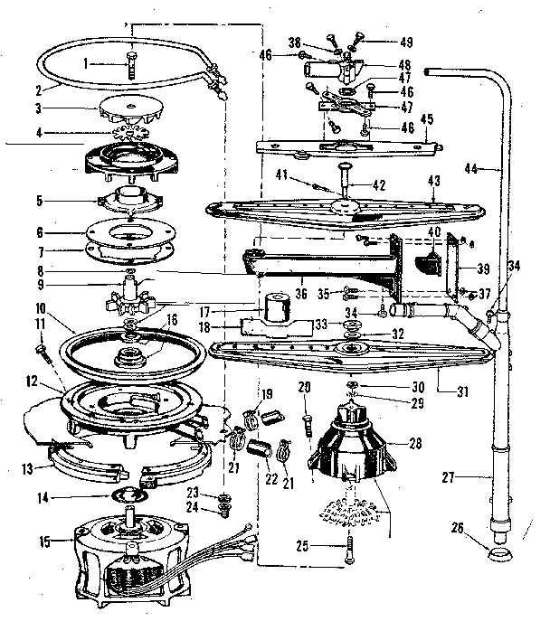 MOTOR, HEATER, AND SPRAY ARM DETAILS