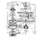 Kenmore 587797501 motor, heater, and spray arm details diagram