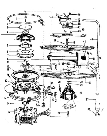 Motor, heater, and spray arm details
