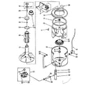 Kenmore 11082372410 tub and basket parts (non-suds only) diagram