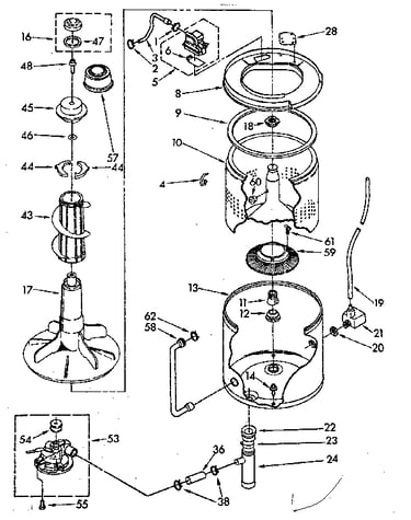 Tub and basket parts (non-suds only)