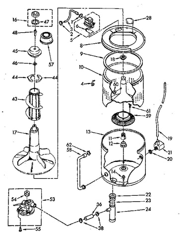 Tub and basket parts (non-suds only)