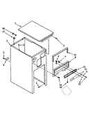Cabinet and control parts