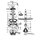 Kenmore 587151800 motor, heater, and spray arm details diagram