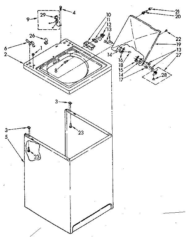 Top and cabinet parts