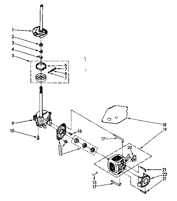 Brake, clutch, gearcase, motor and pump parts