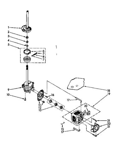 Brake, clutch, gearcase, motor and pump parts