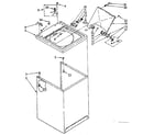 Kenmore 11081351140 top and cabinet parts diagram