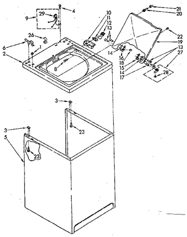 Top and cabinet parts