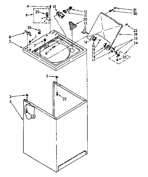 Top and cabinet parts