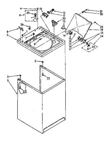 Top and cabinet parts