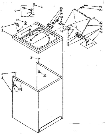 Top and cabinet parts