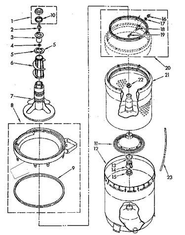 Agitator, basket and tub parts
