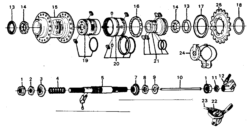 Shimano three speed hub
