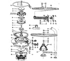 Kenmore 587155802 motor, heater, and spray arm details diagram