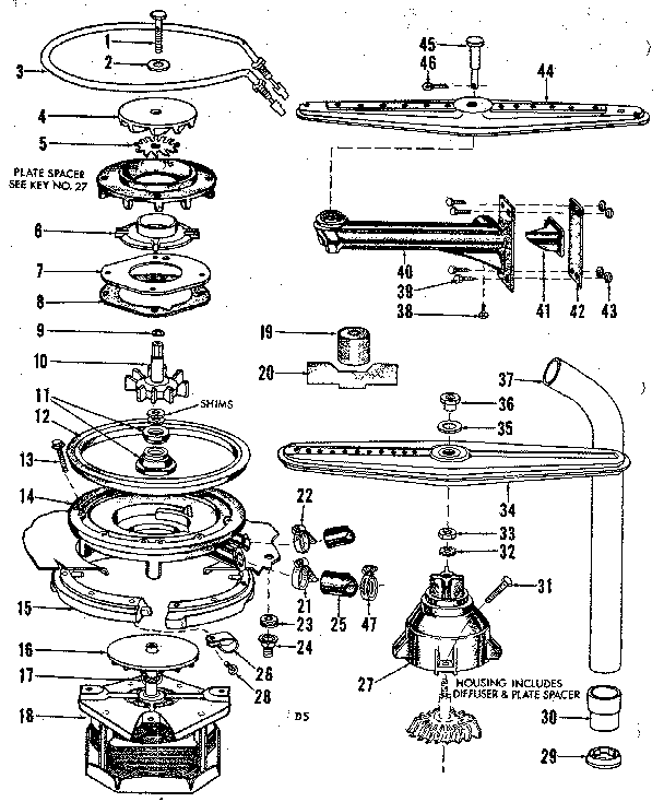 Motor, heater, and spray arm details