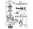 Kenmore 587155702 motor, heater, and spray arm details diagram