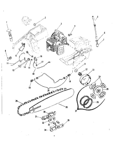 Chain/bar and oil/fuel parts