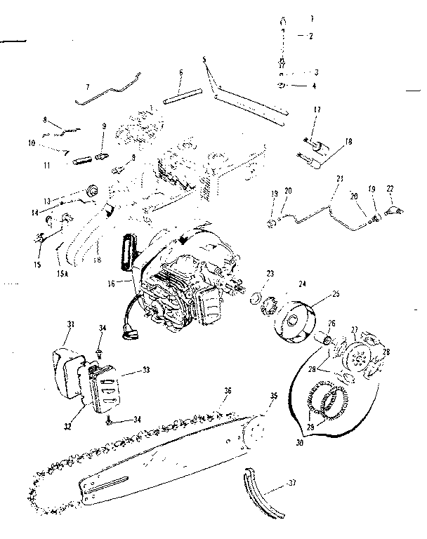 Chain/bar and oil/fuel parts