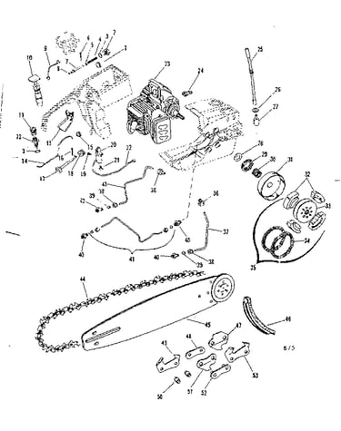 Chain/bar and oil/fuel parts