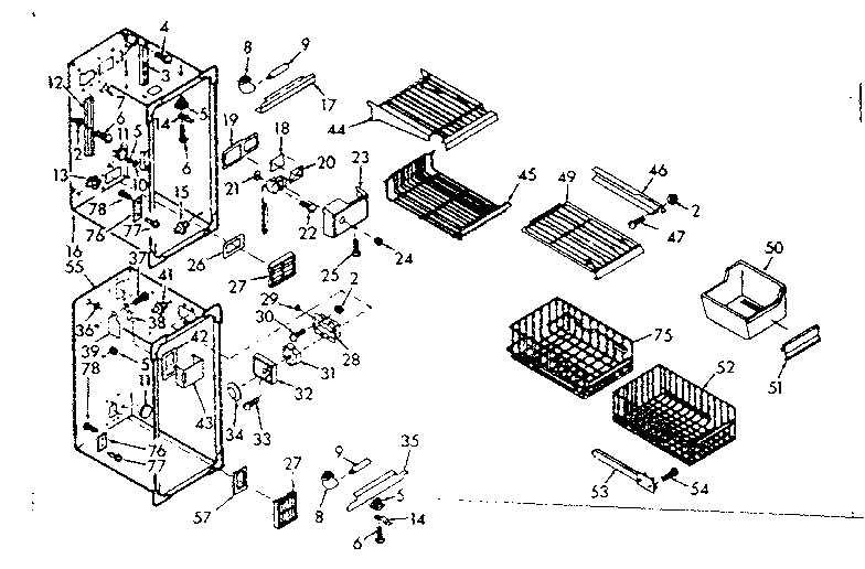 Freezer section parts