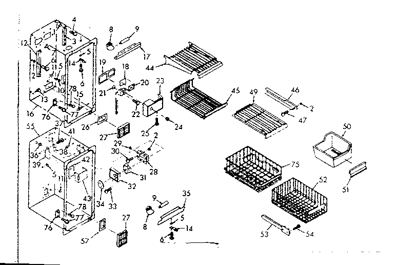 Freezer section parts