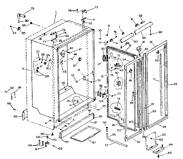 Cabinet liner and divider parts