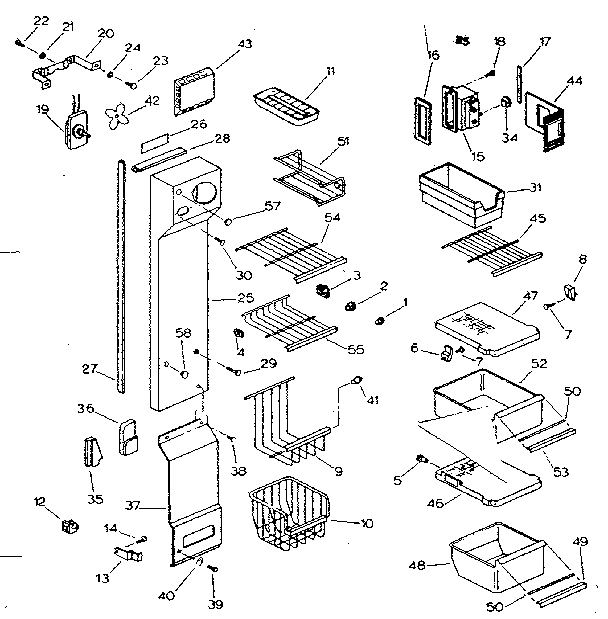 Shelving, supports and air handling parts