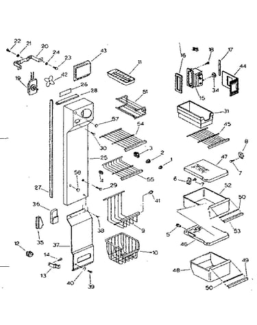 Shelving, supports and air handling parts