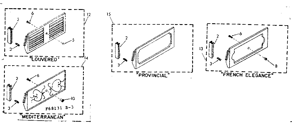 Accessory decorator panel kit parts