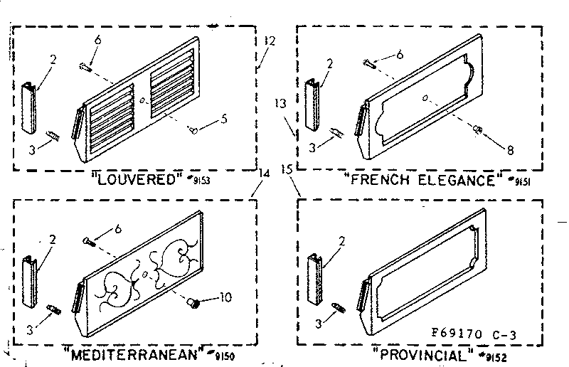Accessory decorator panel kit parts