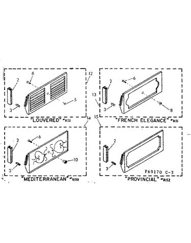 Accessory decorator panel kit parts
