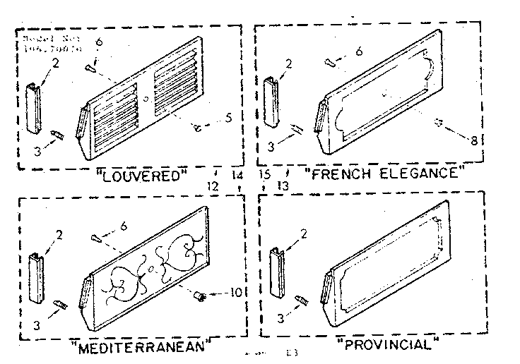 Accessory decorator panel kit parts