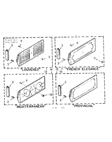 Accessory decorator panel kit parts