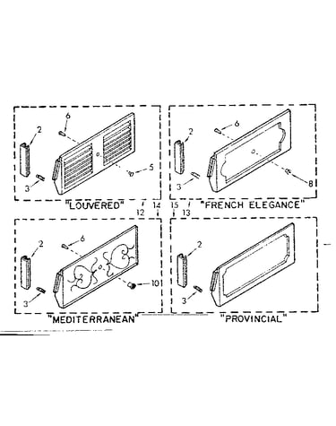 Accessory decorator panel kit parts