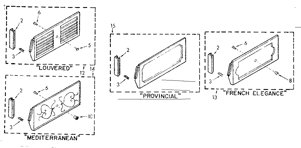 Accessory decorator panel kit parts