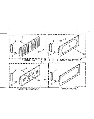 Accessory decorator panel kit parts