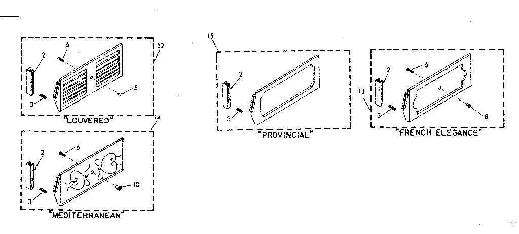 Accessory decorator panel kit parts
