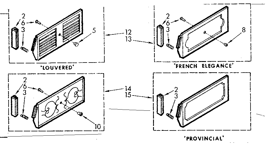 Accessory decorator panel kit parts