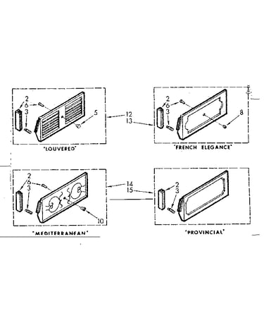 Accessory decorator panel kit parts