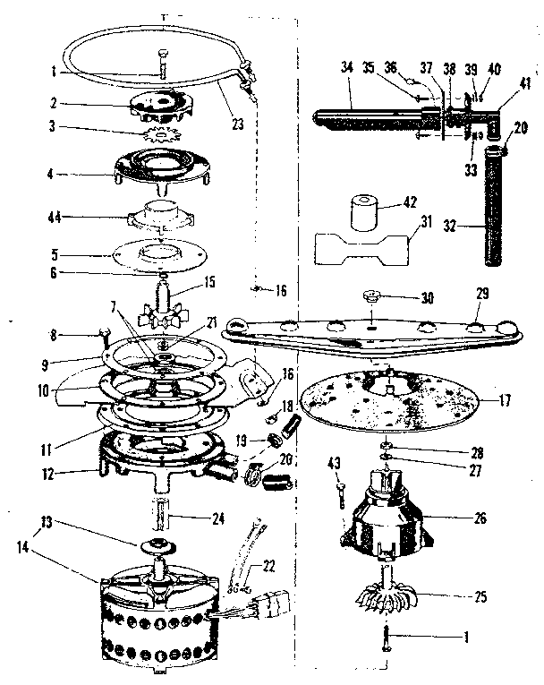 MOTOR, HEATER & SPRAY ARM DETAILS