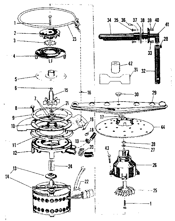 MOTOR, HEATER & SPRAY ARM DETAILS