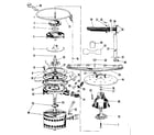 Kenmore 58771610 motor, heater & spray arm details diagram